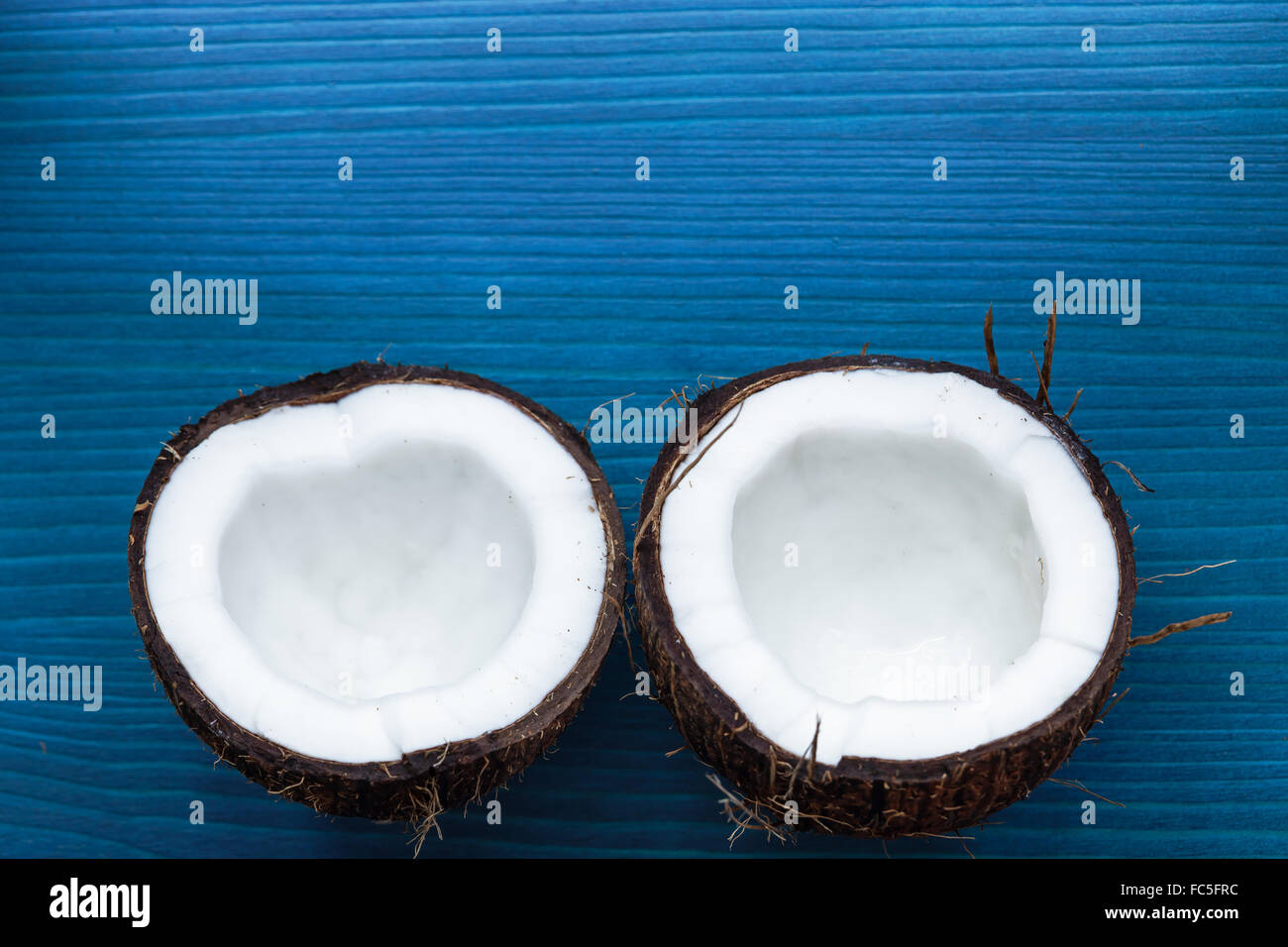 Leckere Kokosnuss mit weißen Kokosfruchtfleisch Stockfoto