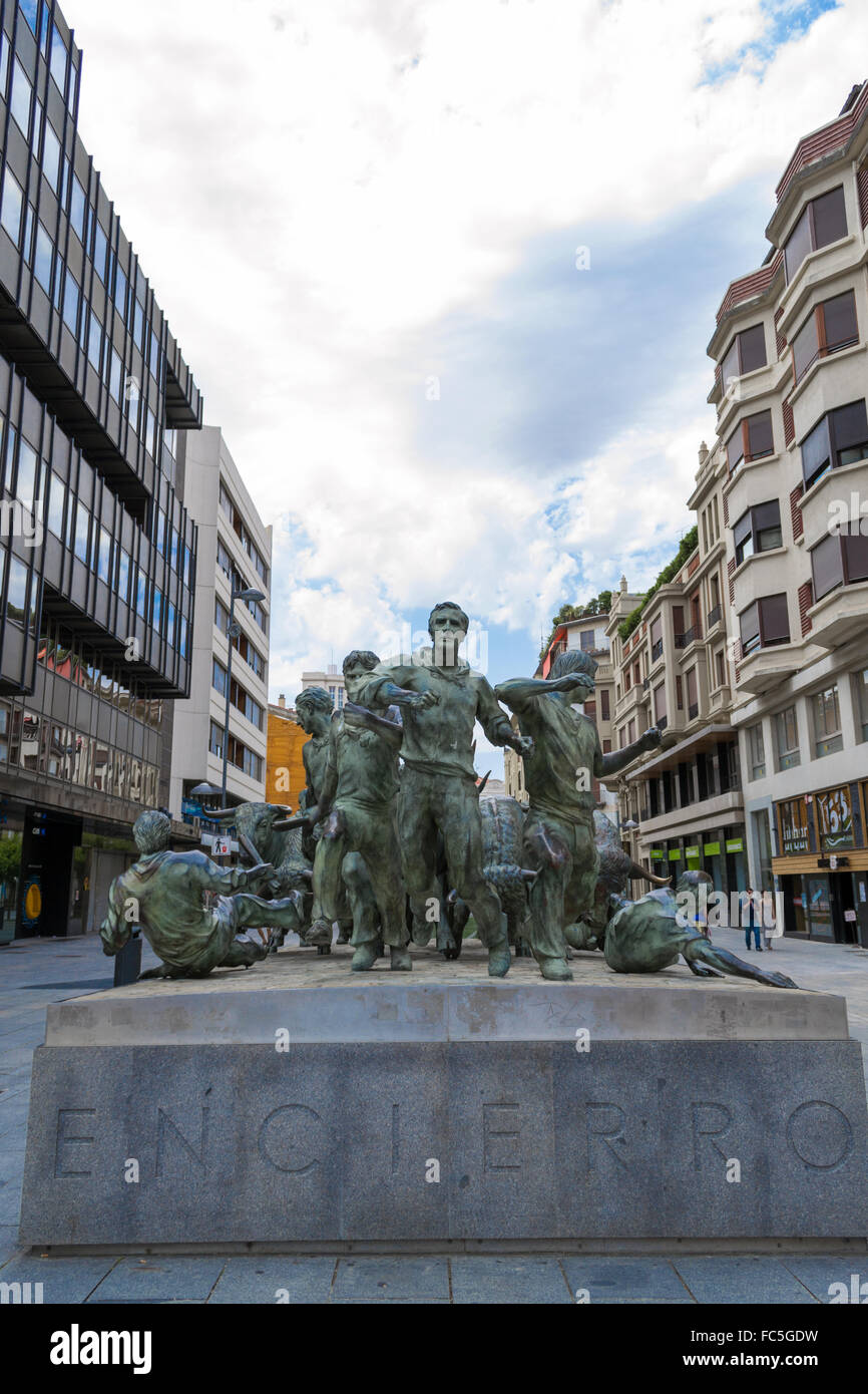 Statue der Encierro Stockfoto