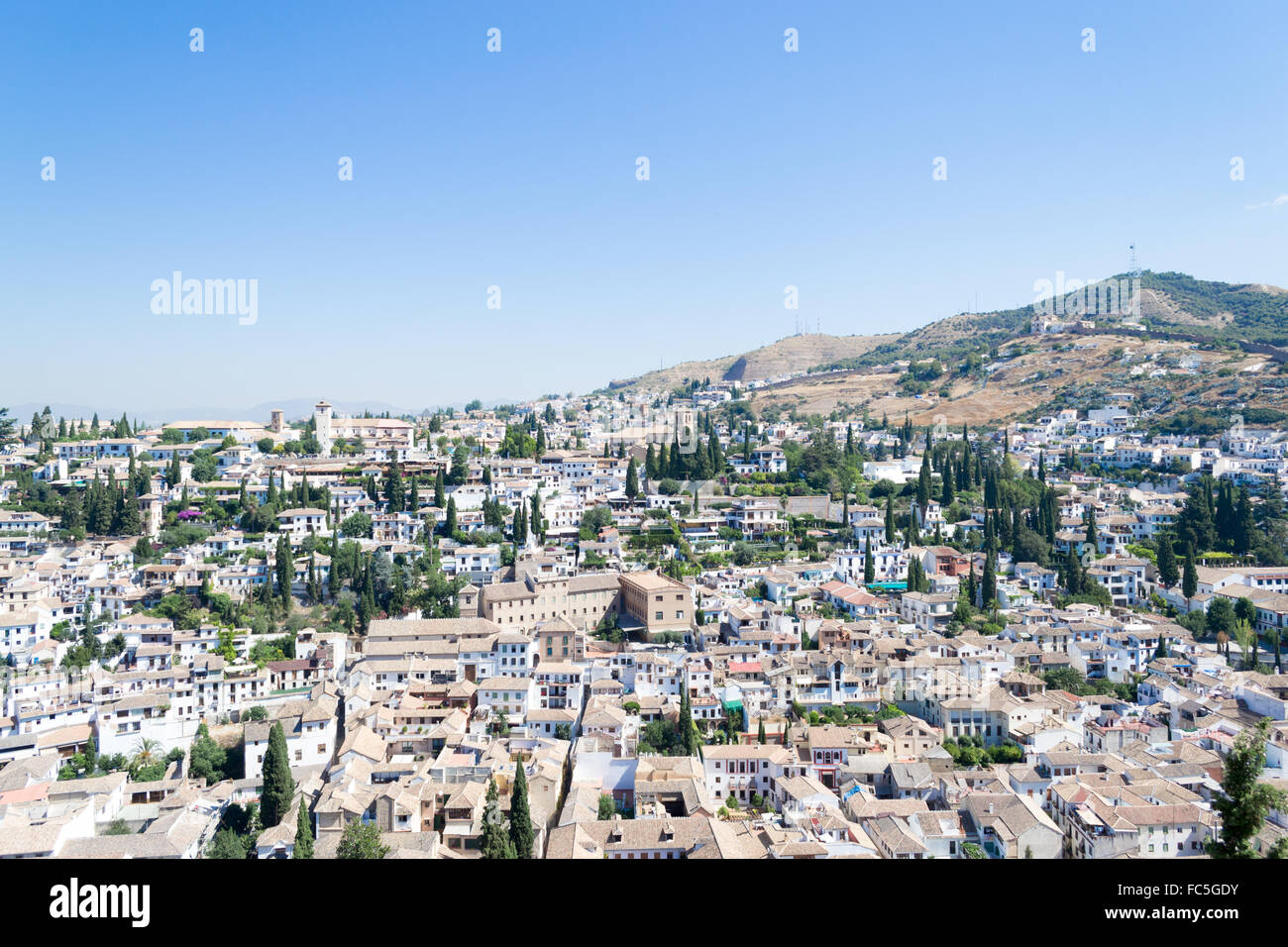 Blick auf den Albayzin von Alhambra Stockfoto