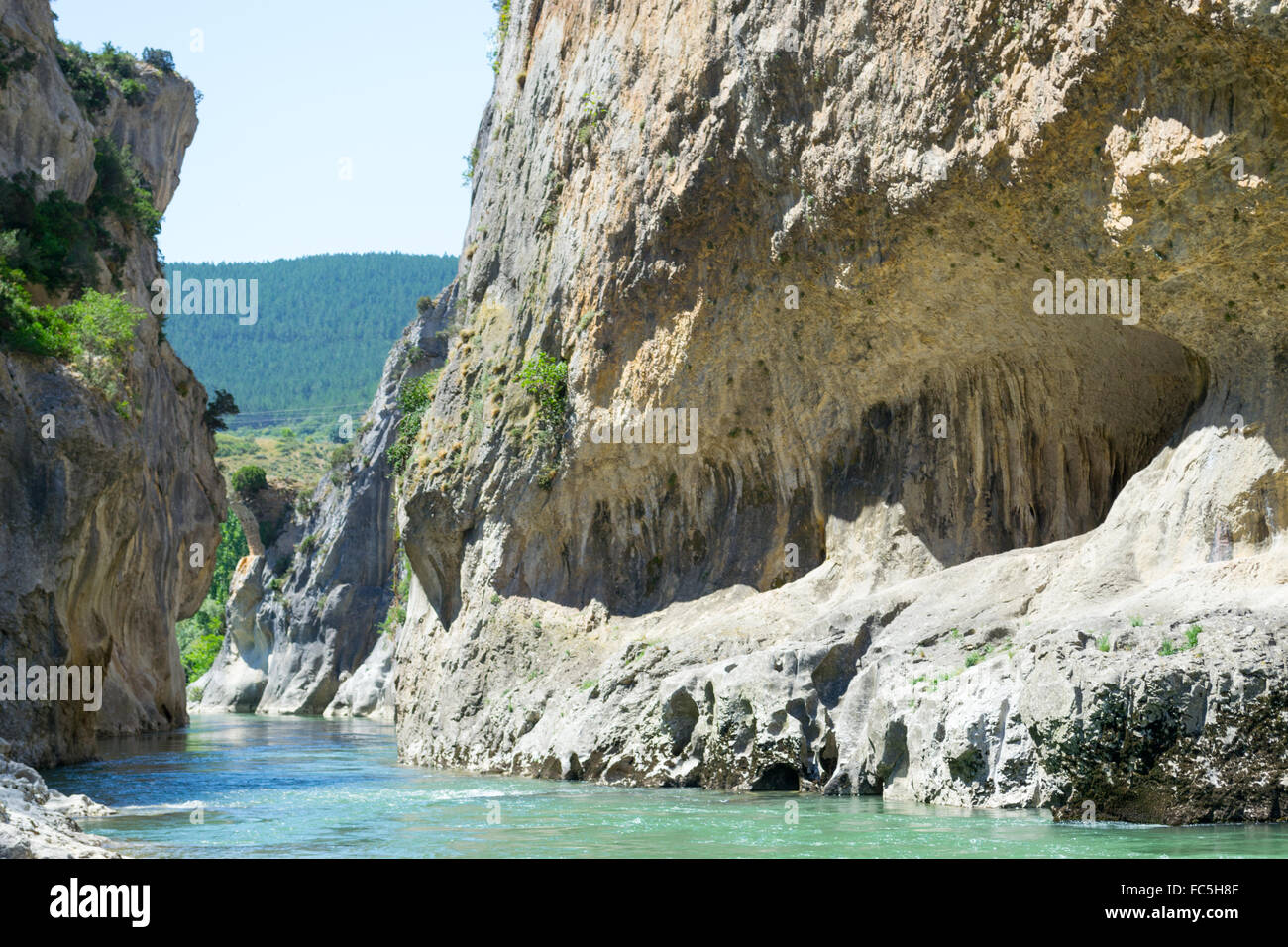 Lumbier-Schlucht und Irati Fluss Stockfoto