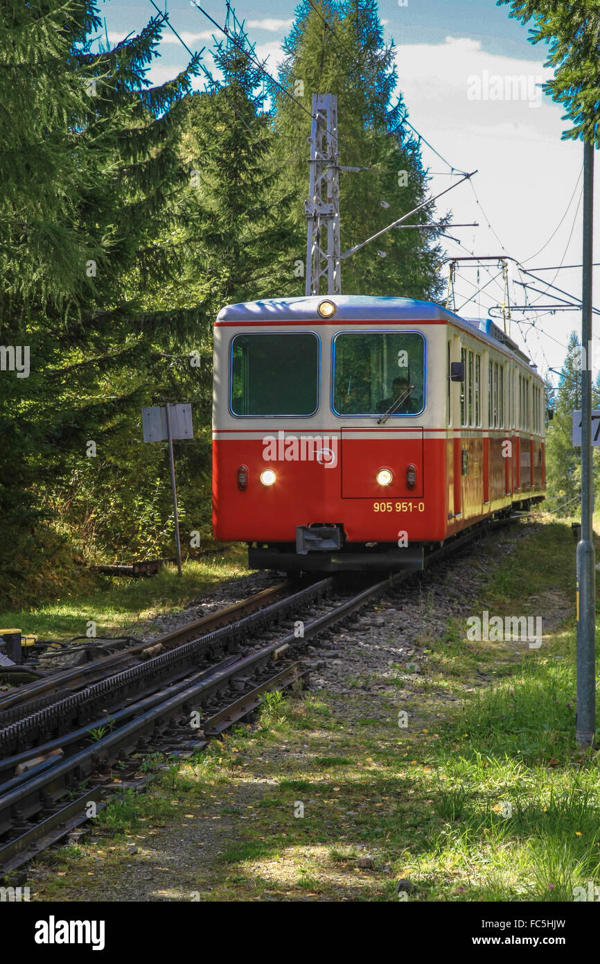 Zahnradbahn in der hohen Tatra Stockfoto