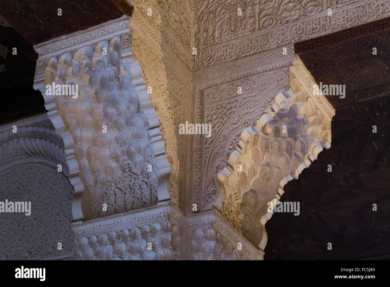 Hauptstadt in Alhambra Stockfoto