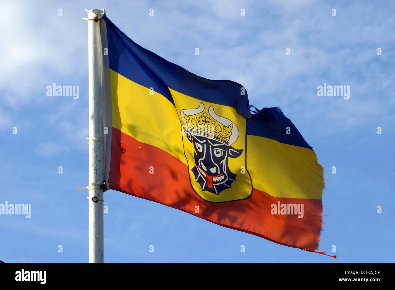 Fahne von Mecklenburg Deutschland Stockfoto