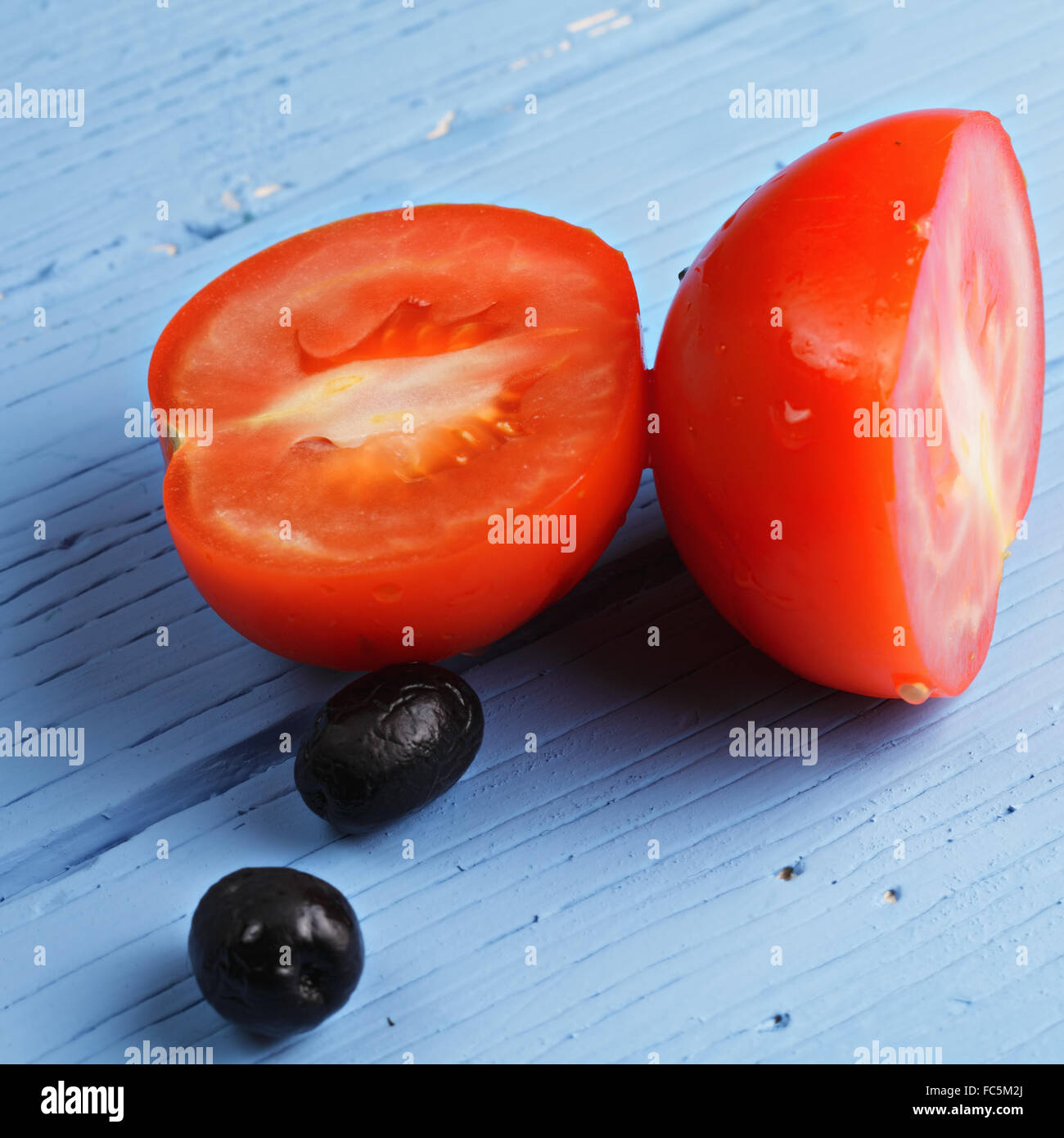 Tomaten und Oliven Stockfoto