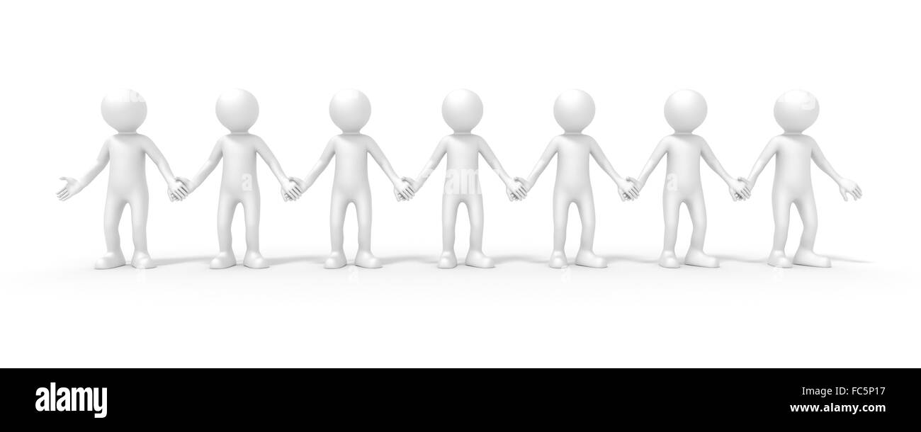 sieben Personen Stockfoto