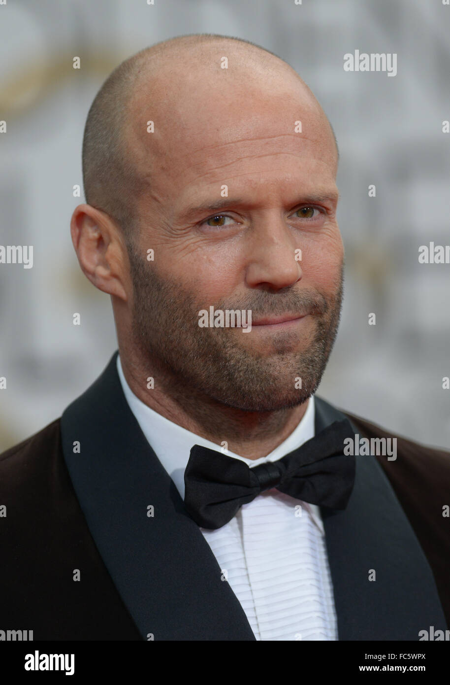 Jason Statham kommt bei den Golden Globe Awards. Stockfoto