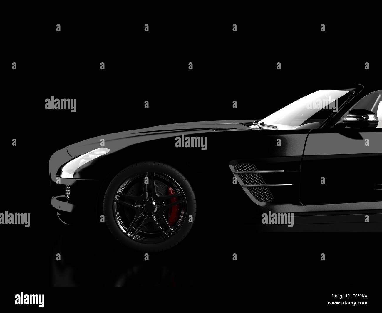 Luxus-Mietwagen in dunklen studio Stockfoto