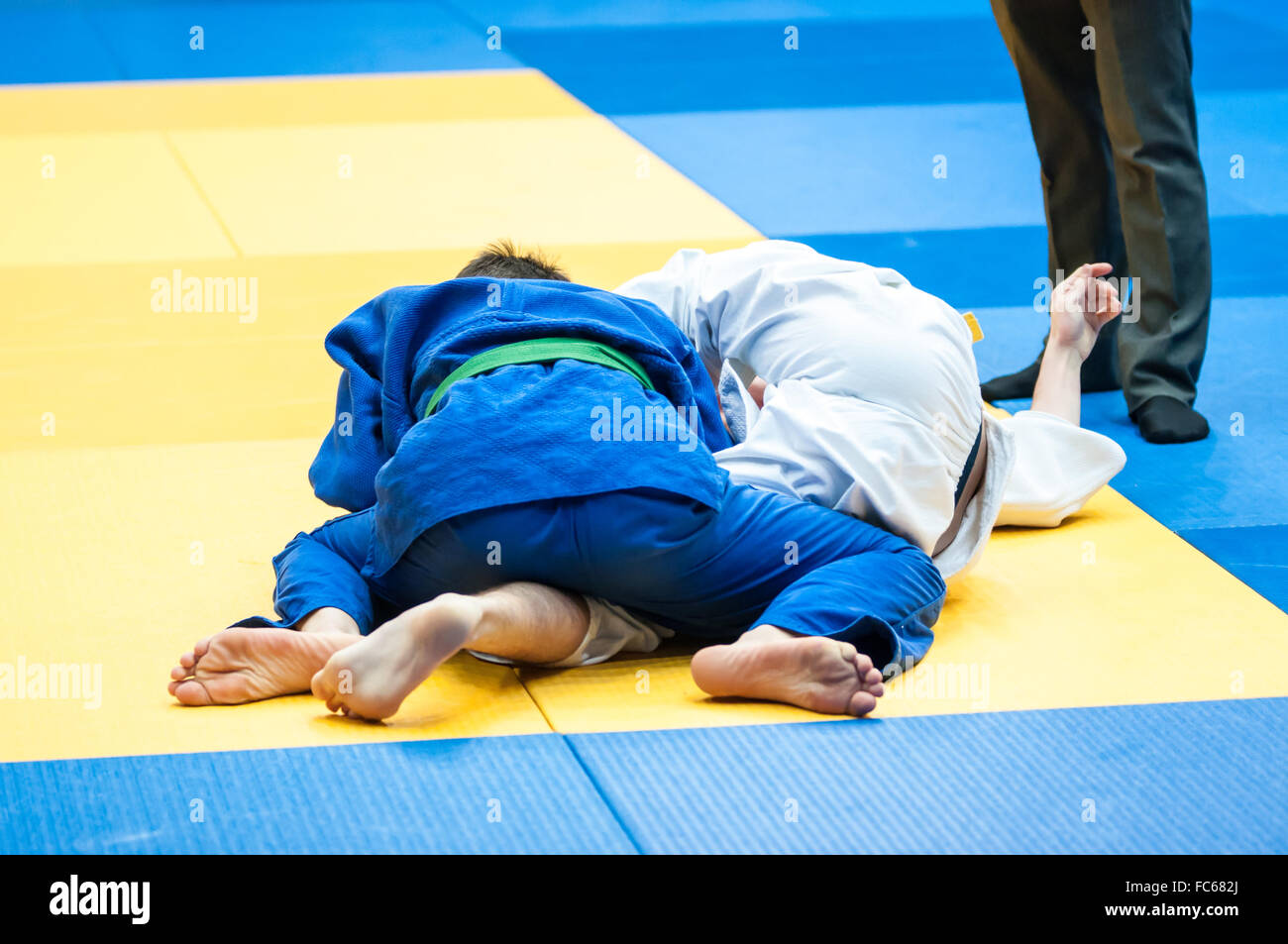 Die Jugendlichen im Judo Stockfoto