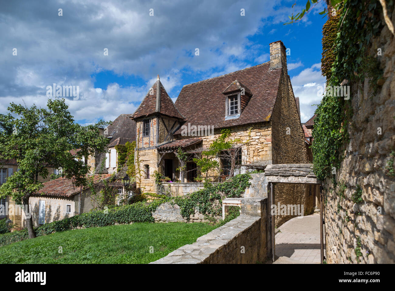 Häuser, Sarlat la Caneda, Dordogne, Frankreich Stockfoto