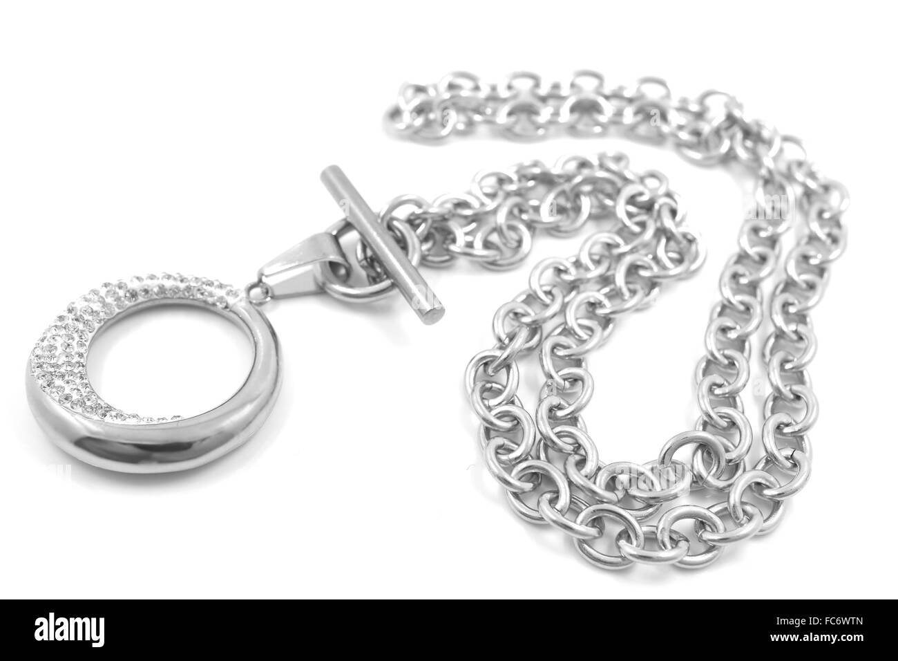 Luxus Damen Edelstahl Halskette Stockfoto