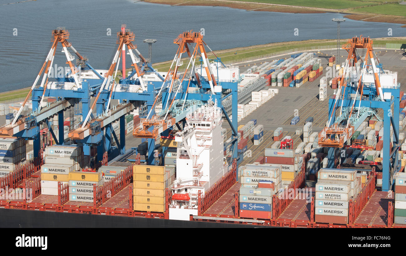 Umschlag von Containern Stockfoto