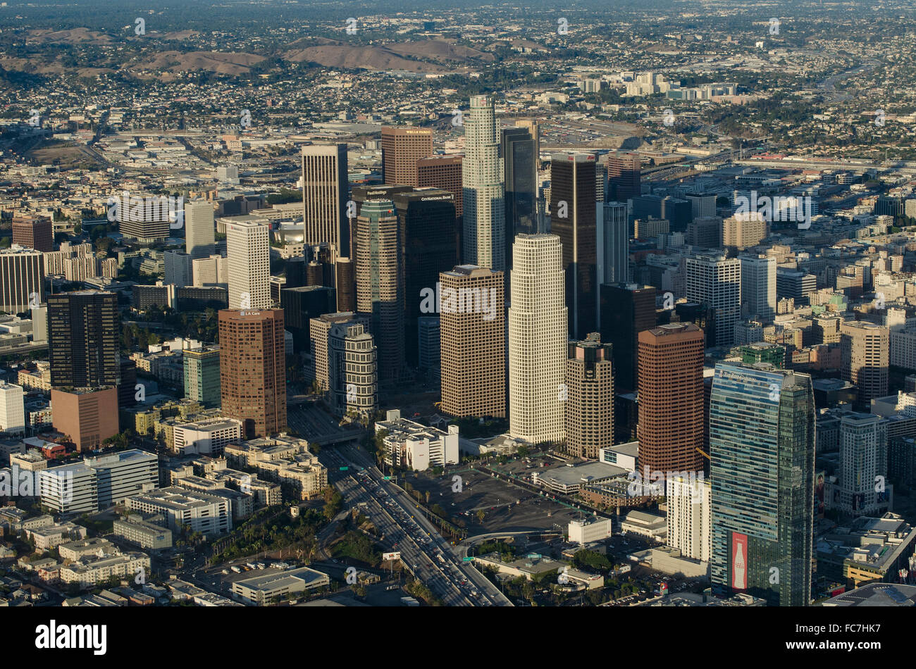Luftaufnahme von Los Angeles Stadtbild, Kalifornien, Vereinigte Staaten Stockfoto