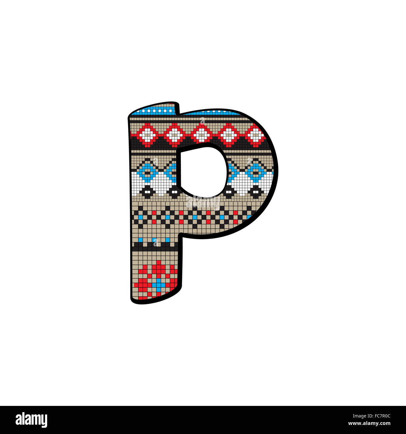 p Buchstabe klein Stockfoto