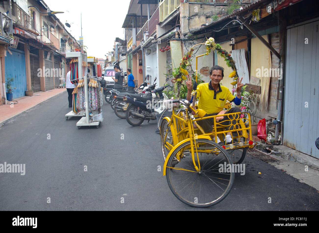 Melaka Biketaxi Stockfoto