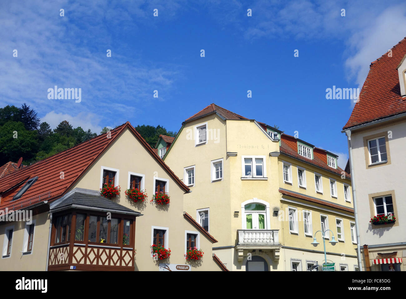 Stadtbild von Wehlen Sachsen, Deutschland Stockfoto