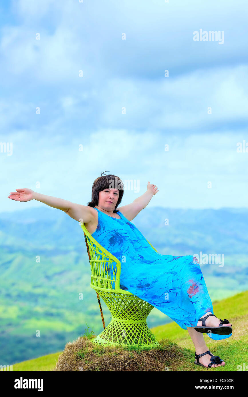 Brünette im mittleren Alter Stockfoto