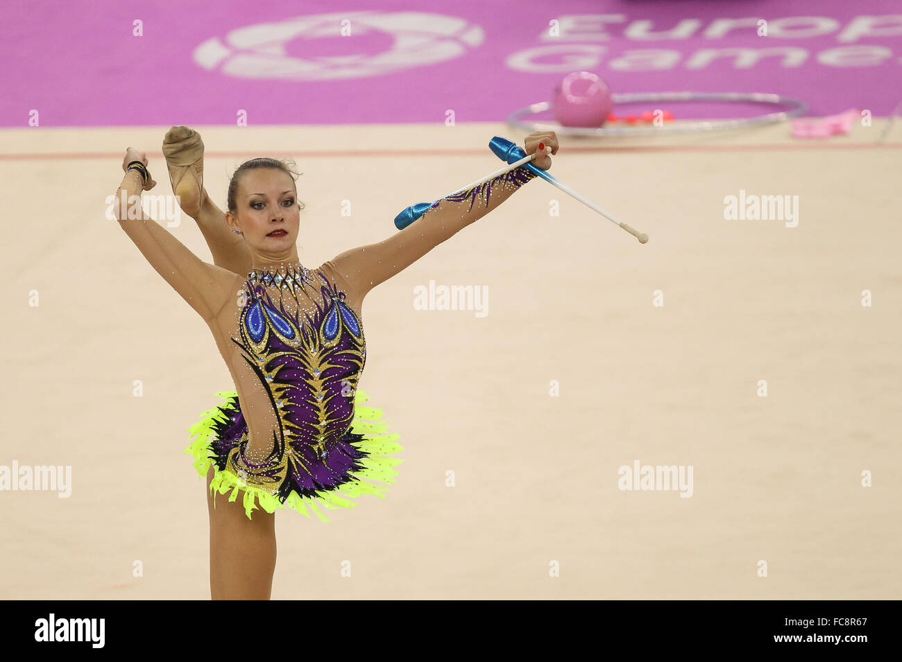 Natascha Wegscheider (AUT). Rhythmische Gymnastik der Frauen. Nationalen Gymnastik Arena. Baku2015. 1. Europäische Spiele. Baku. Aserbaidschan. 19.06.2015. Stockfoto
