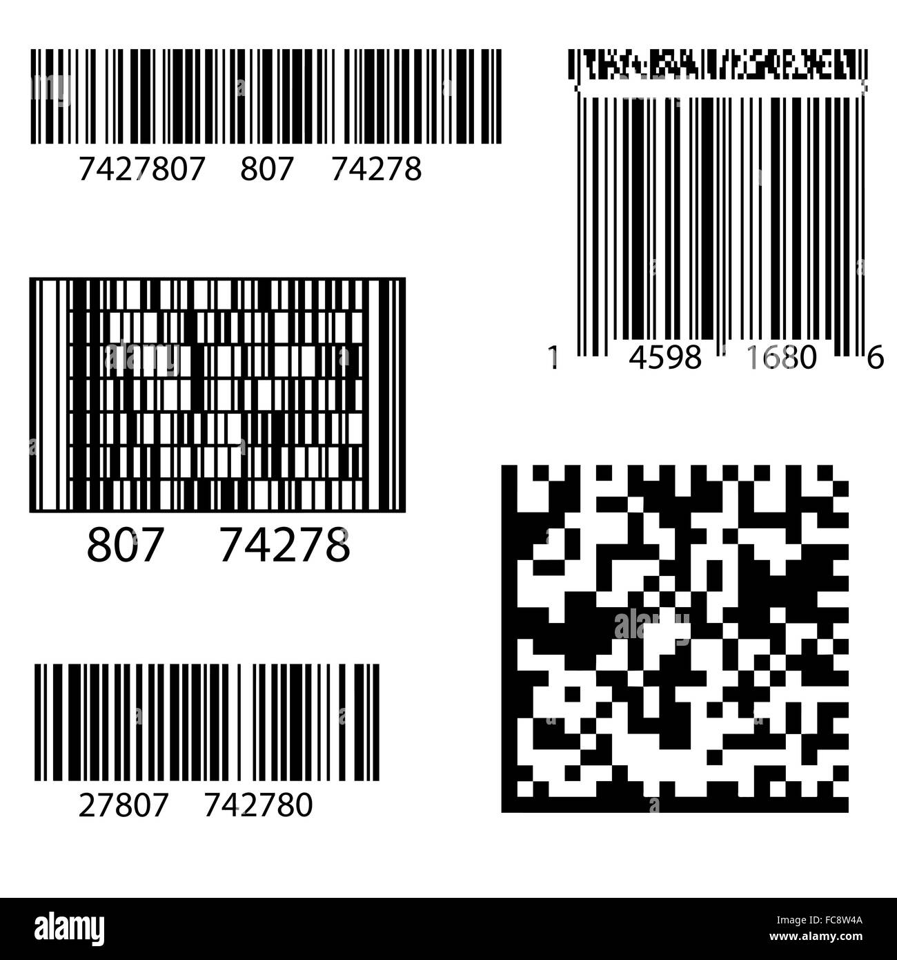 2d Barcode quadratische Produktetikett Stockfoto