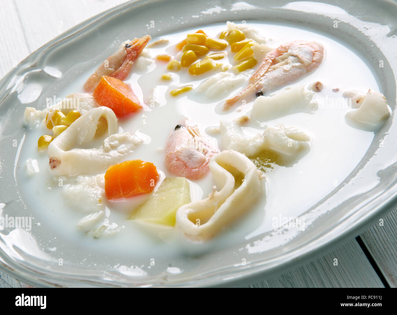 Irische Fischsuppe Stockfoto