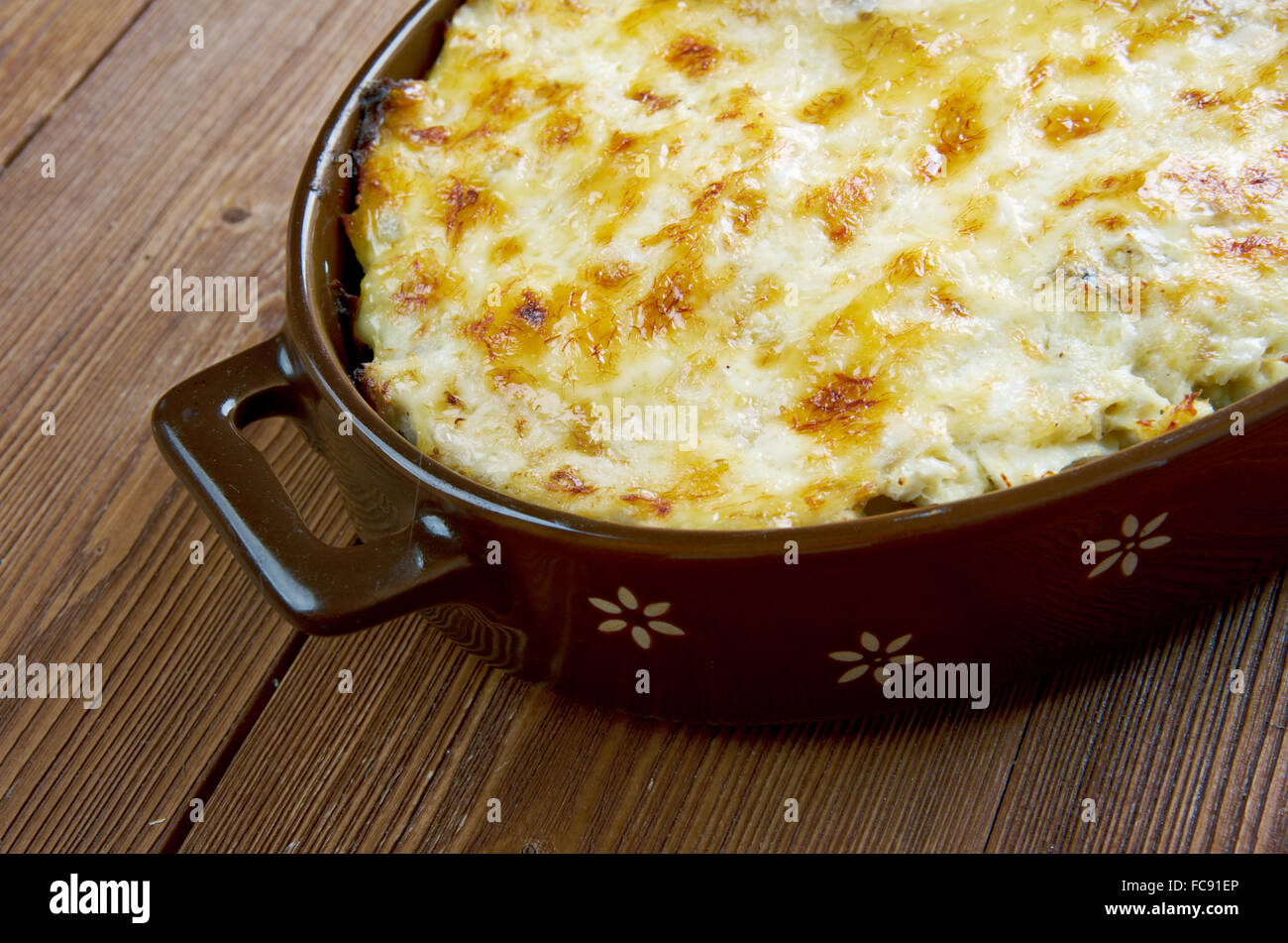 Bacalhau com natas Stockfoto