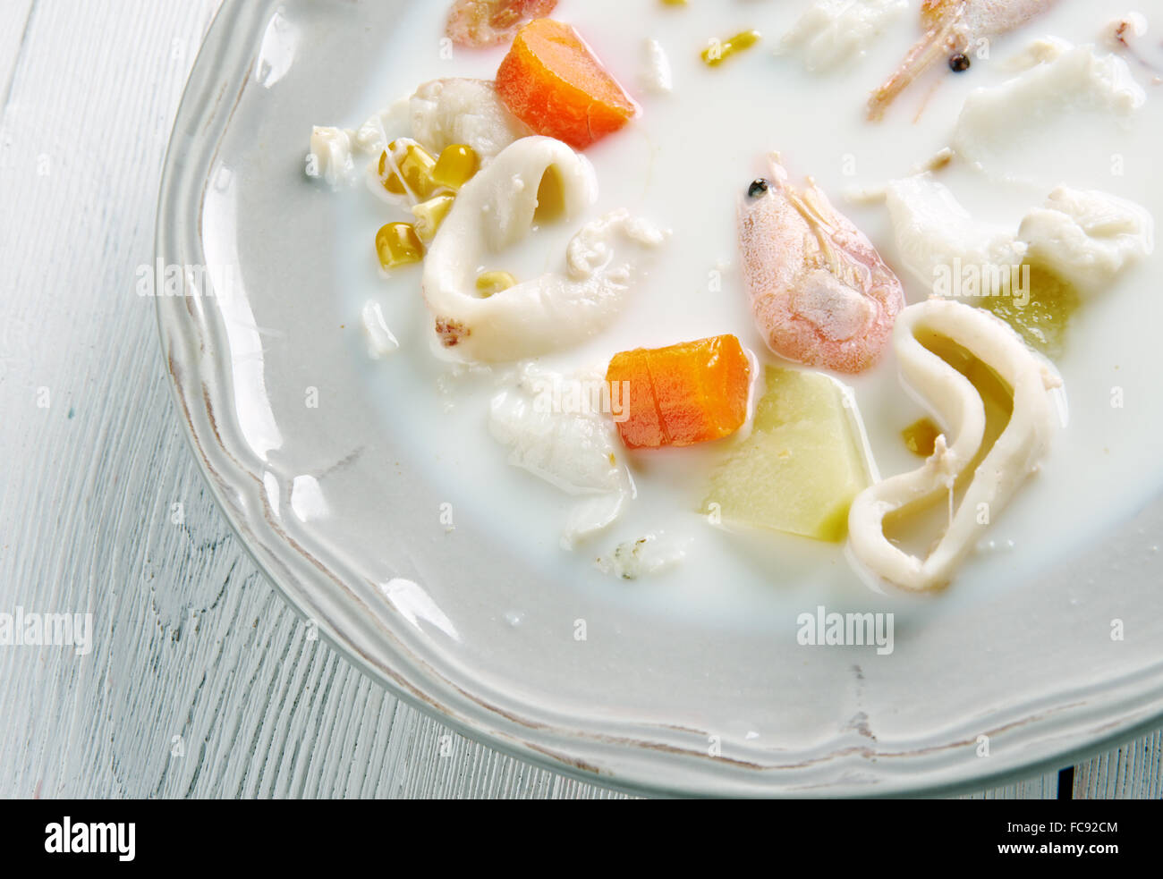 Irische Fischsuppe Stockfoto