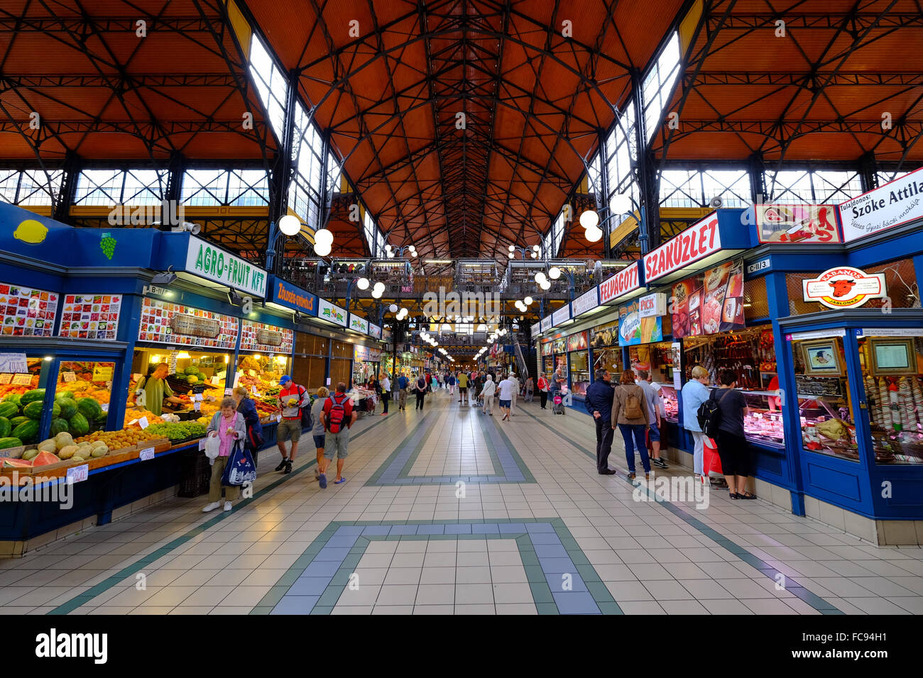 Nagyvasarcsarnok Central Market, Budapest, Ungarn, Europa Stockfoto