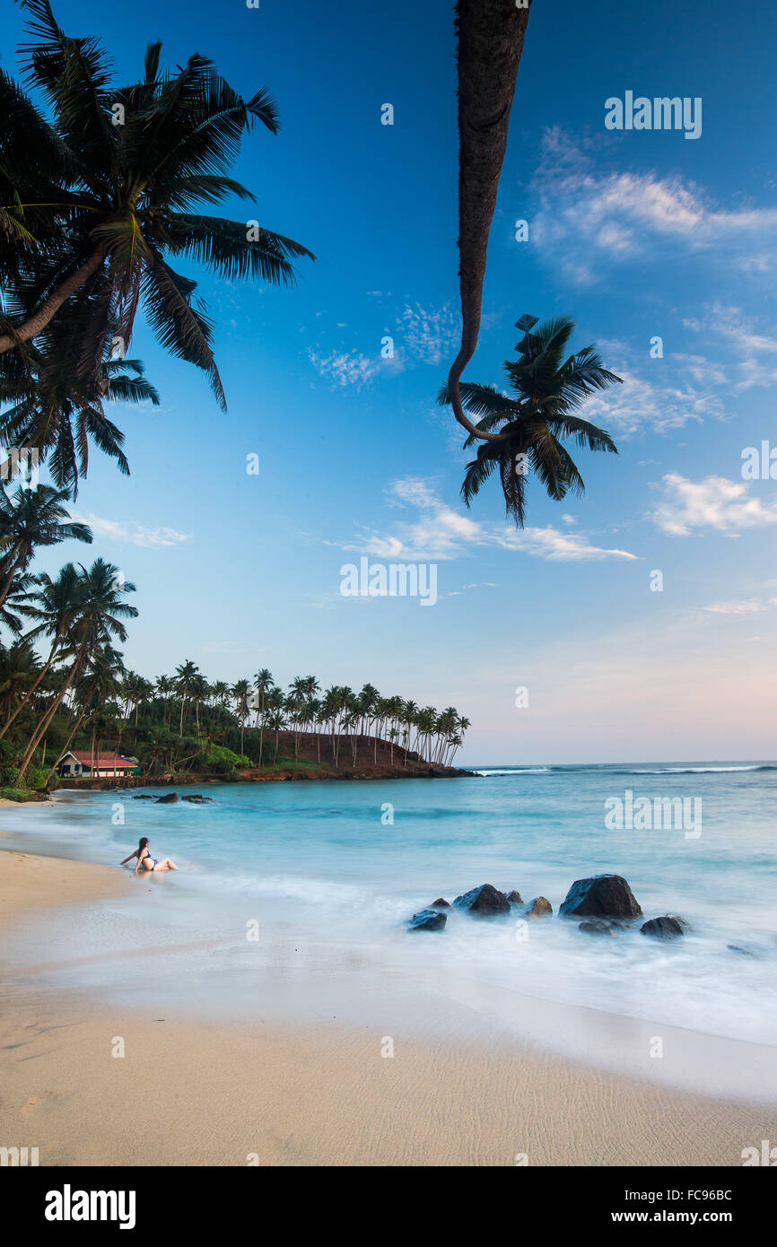 Tourist in Mirissa Beach, Matara District, südliche Provinz, Sri Lanka, Asien Stockfoto