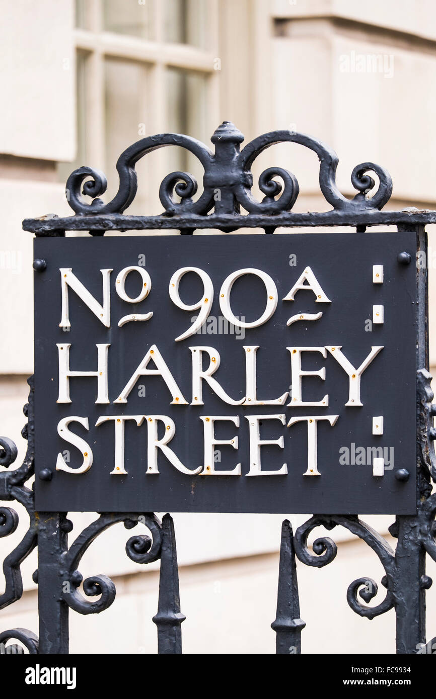 90A Harley Street, London, England, U.K Stockfoto
