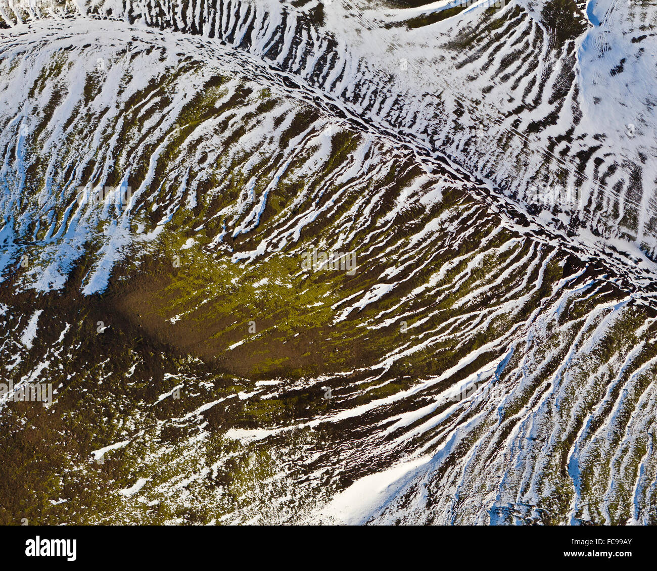 Luft der Berge, Emstrur Bereich. Region von Katla - subglazialer Vulkan unter Mýrdalsjökull Eiskappe, Island Stockfoto
