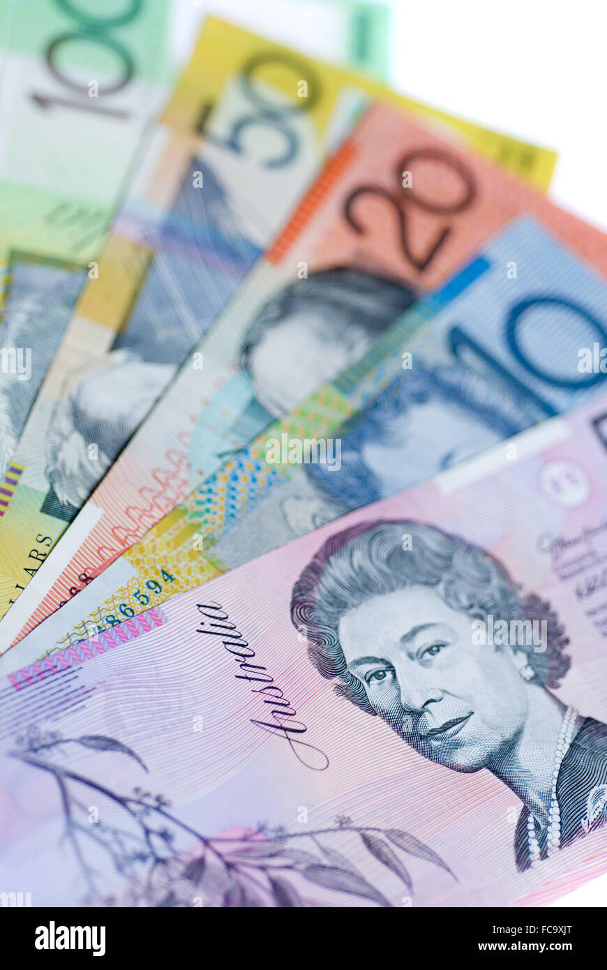 Australische Banknoten Stockfoto