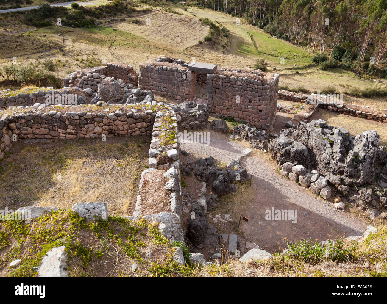 Inka-Ruinen von Puka Pukara, Cusco Stockfoto