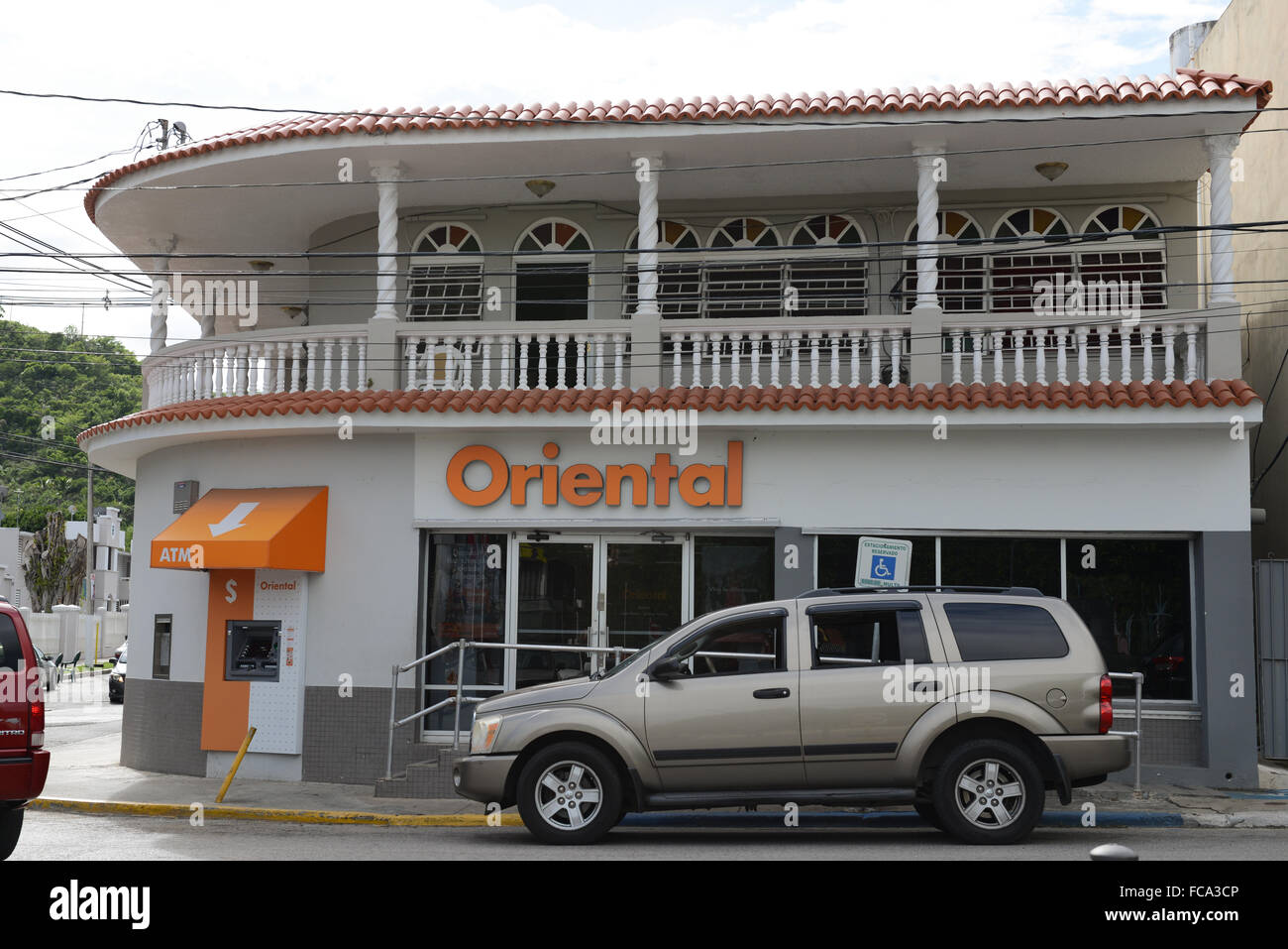 Oriental Bank ist eine der größten Banken in der Insel. Es wurde 1964 gegründet. Penuelas, Puerto Rico. Karibik-Insel. Stockfoto