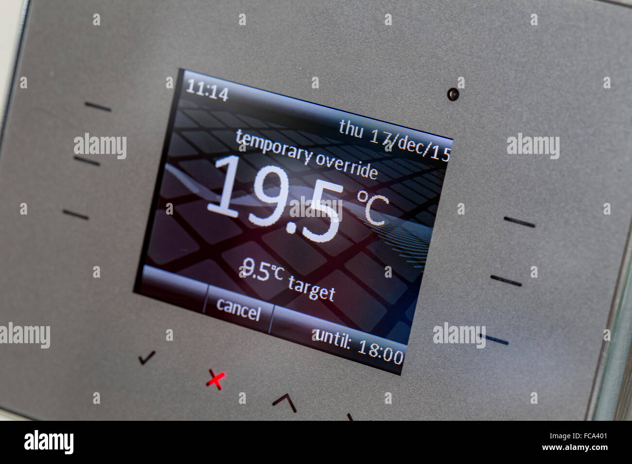 Temperiergerät für Fußbodenheizung. Stockfoto