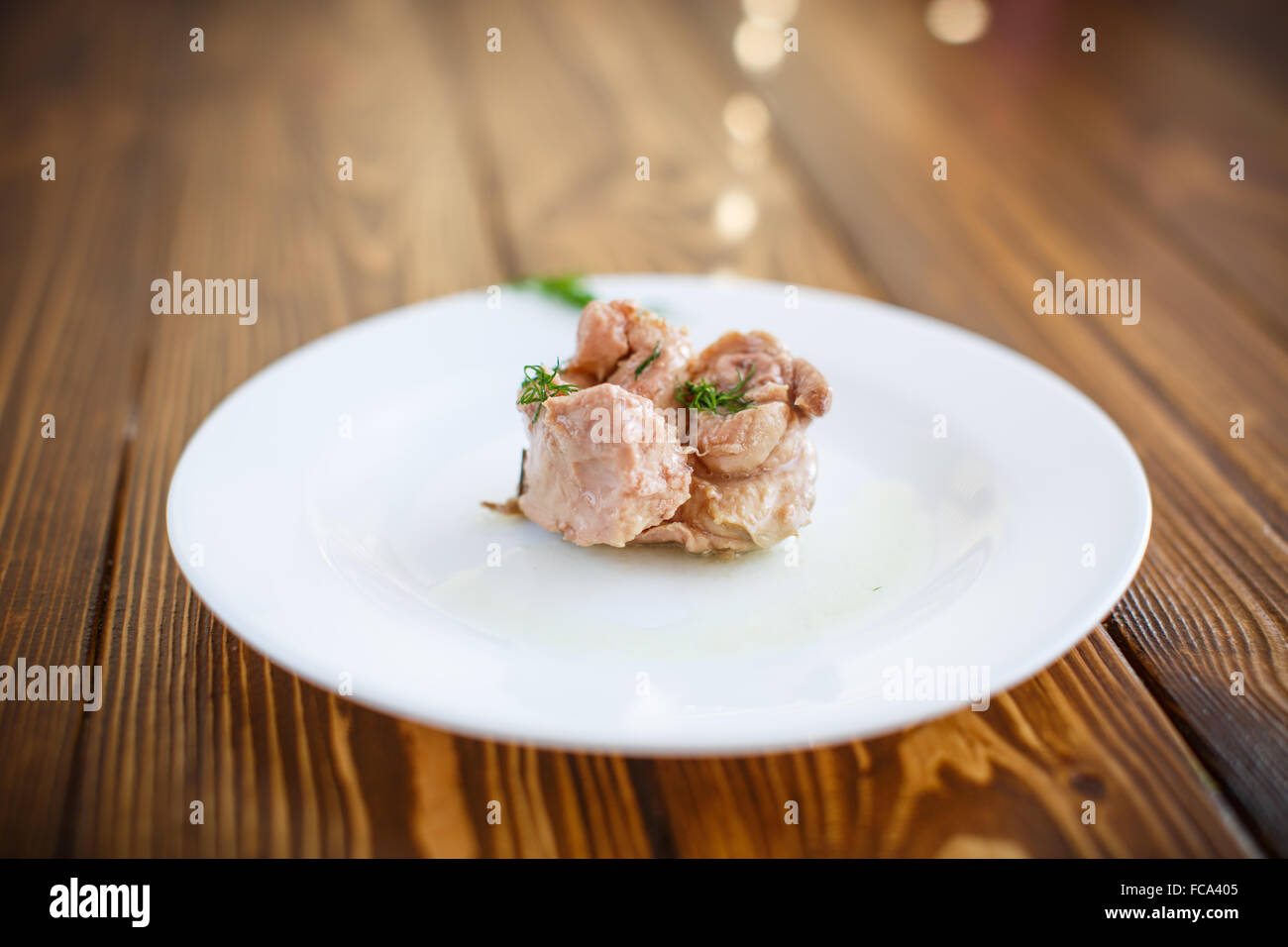 Stück von Lebertran Stockfoto
