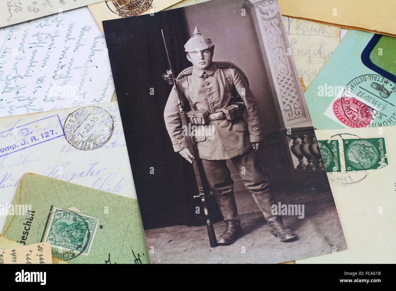 Soldat in der 1. Erster Weltkrieg Stockfoto