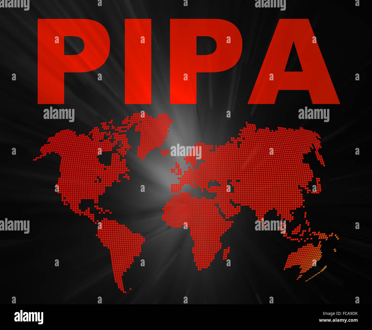 PIPA Konzeption Texte und Weltkarte Stockfotografie Alamy