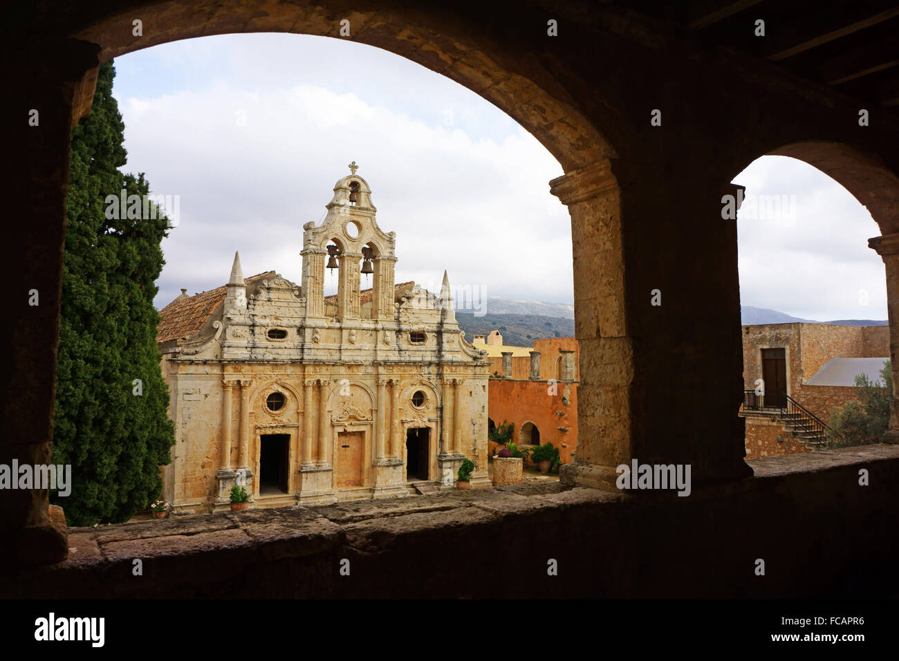 Kloster Moni Arkadi, Kirche, Insel Kreta, Griechenland Stockfoto