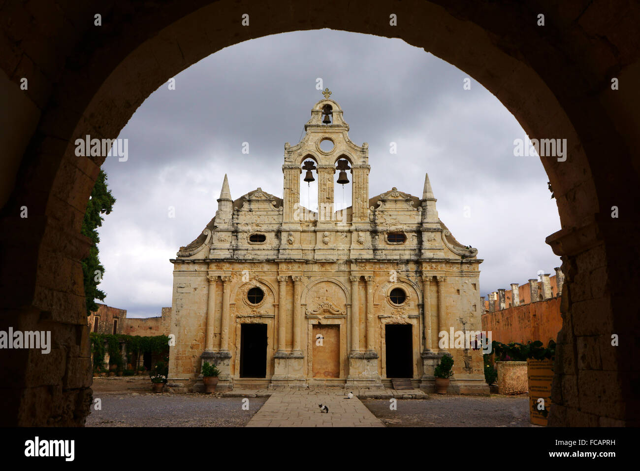 Kirche und Kloster Arkadi, innere Insel Kreta, Griechenland Stockfoto