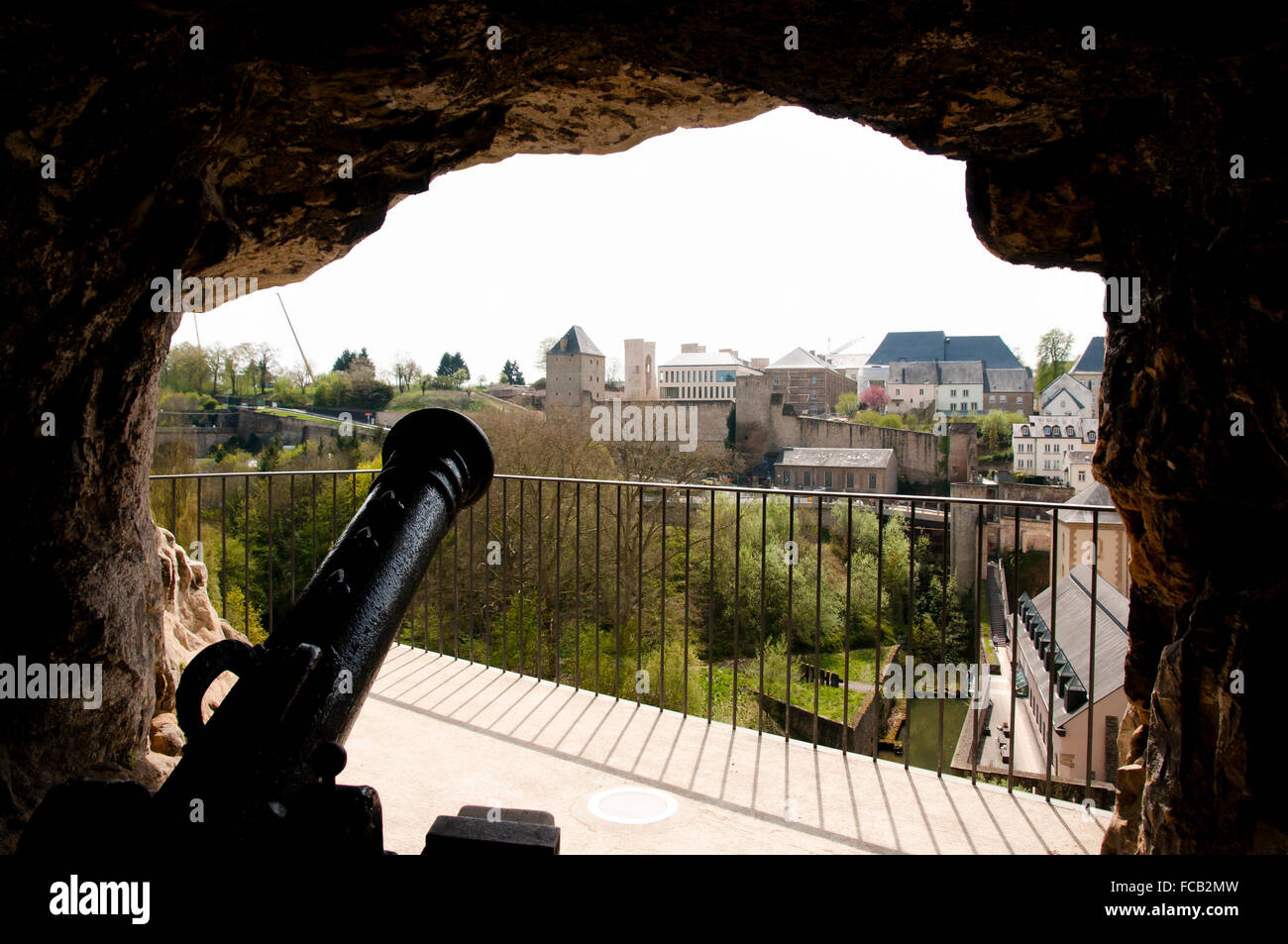 Kanone auf den Bock-Kasematten - Luxemburg Stockfoto