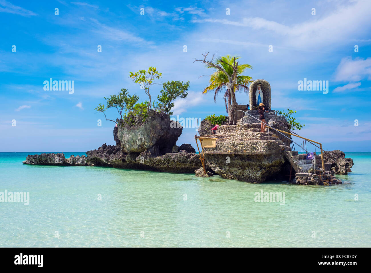 Willy es Rock am White Beach, Insel Boracay, Philippinen Stockfoto