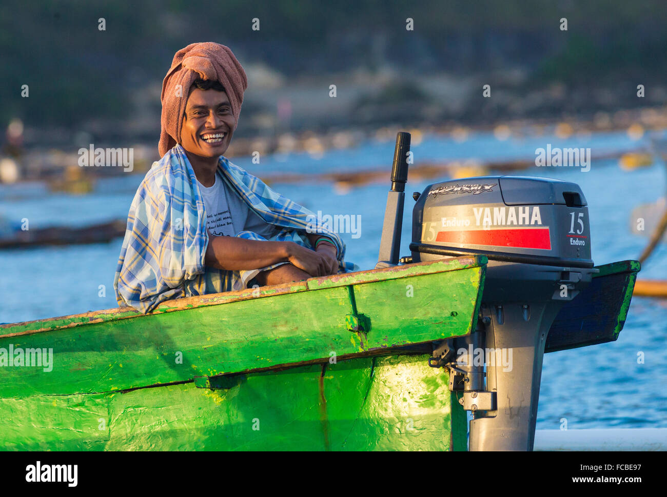 Porträt des jungen Fischer. Lombok.Indonesia. Stockfoto