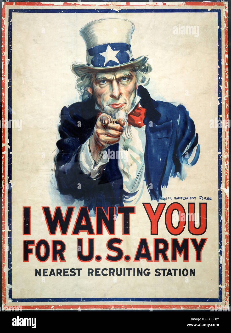 Original Uncle Sam recruiting Poster für die US-Armee im ersten Weltkrieg, c.1917 Stockfoto