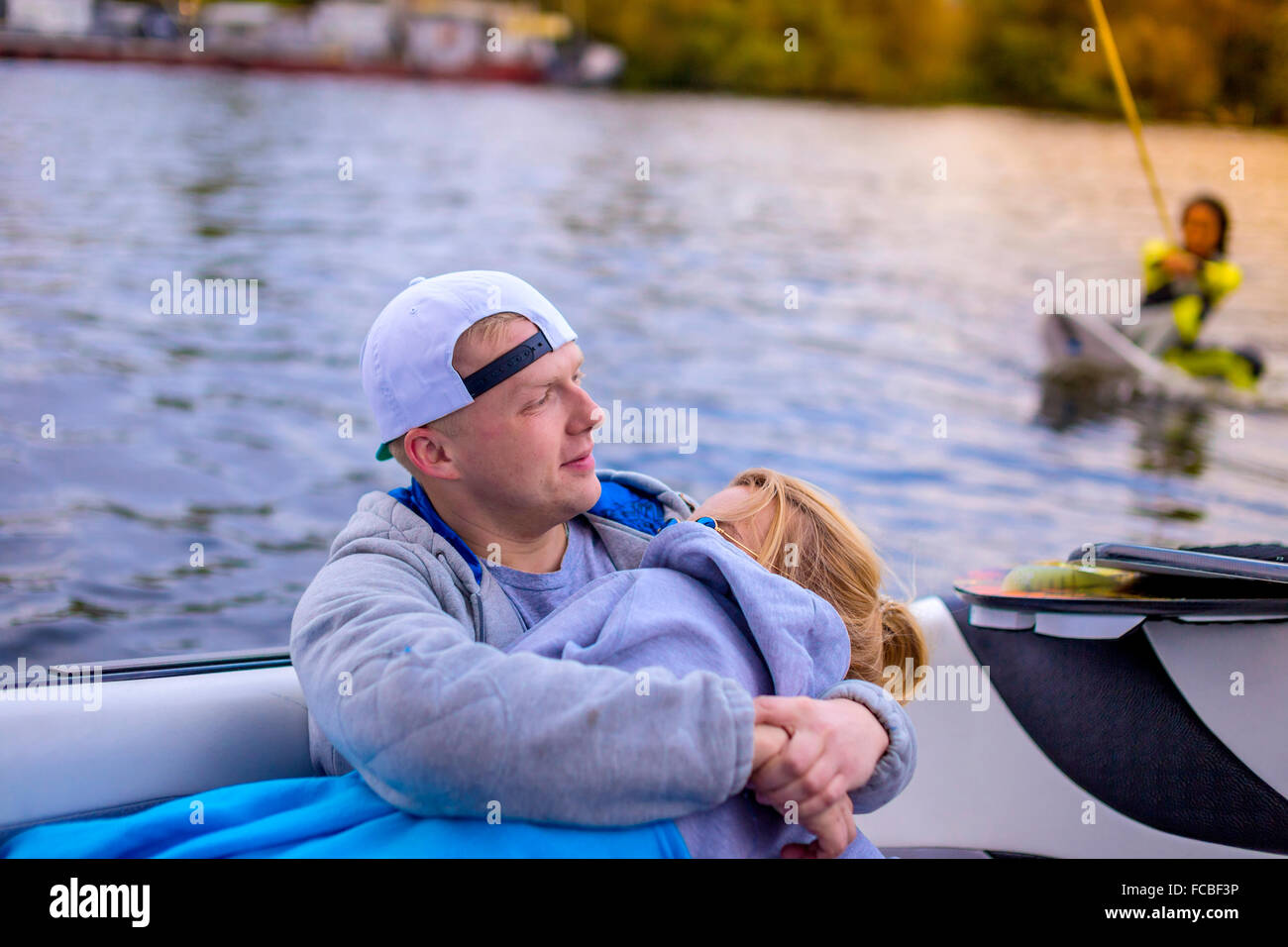 Herbst-Wake surfen. Stockfoto