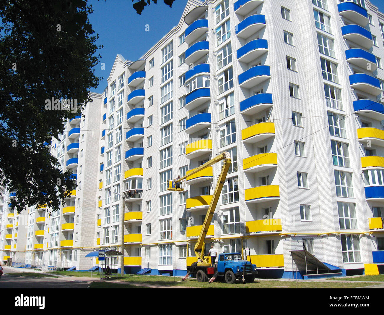 neue moderne Wolkenkratzer. der letzte Bauabschnitt Stockfoto