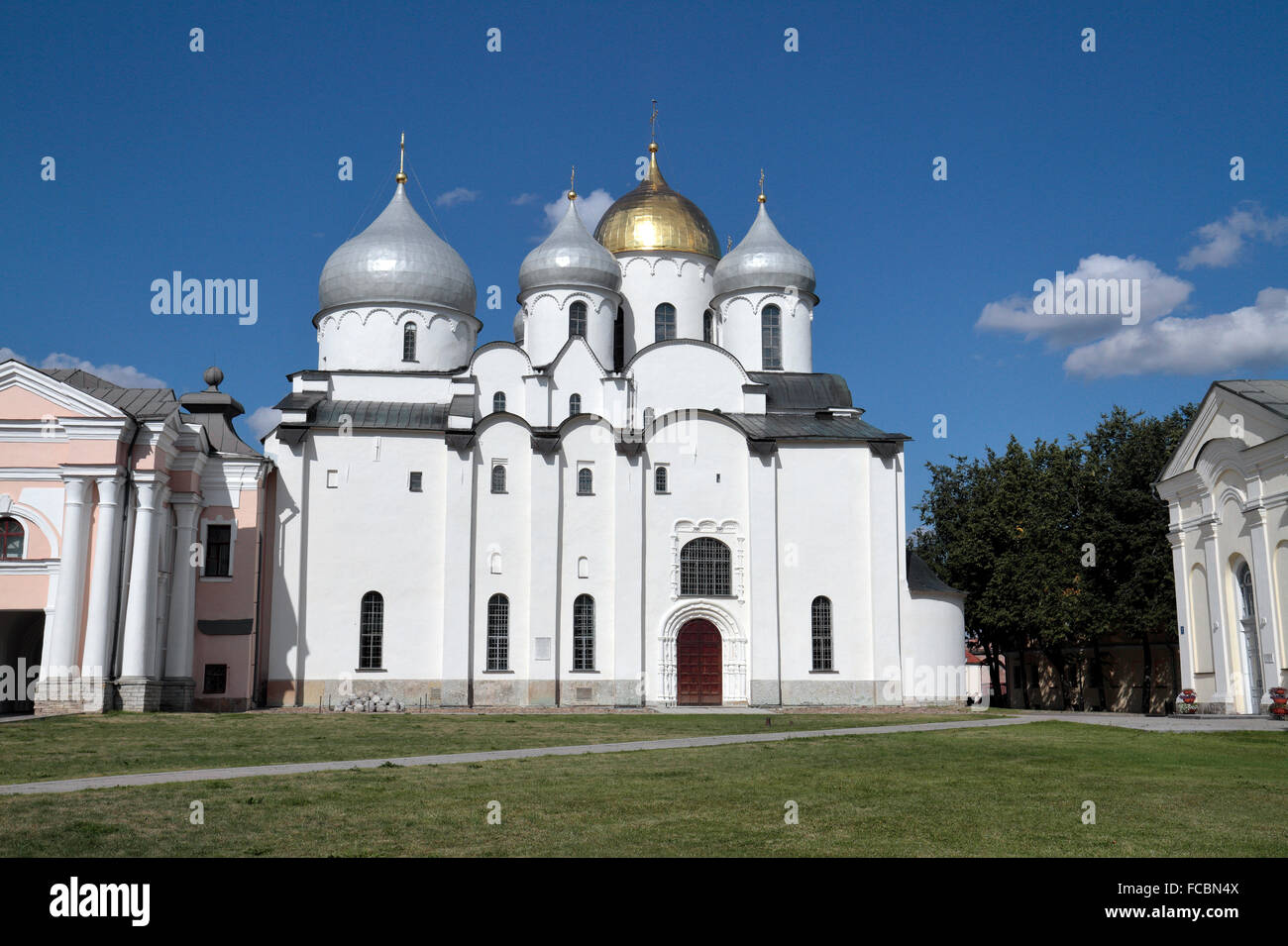 Die Kathedrale von St. Sophia im Kreml, Weliki Nowgorod, Oblast Nowgorod. Stockfoto