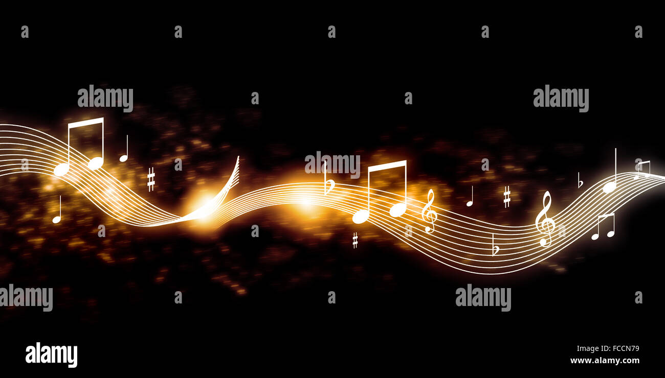 Konzeptbild mit Musik Notenschlüssel und Noten Stockfoto