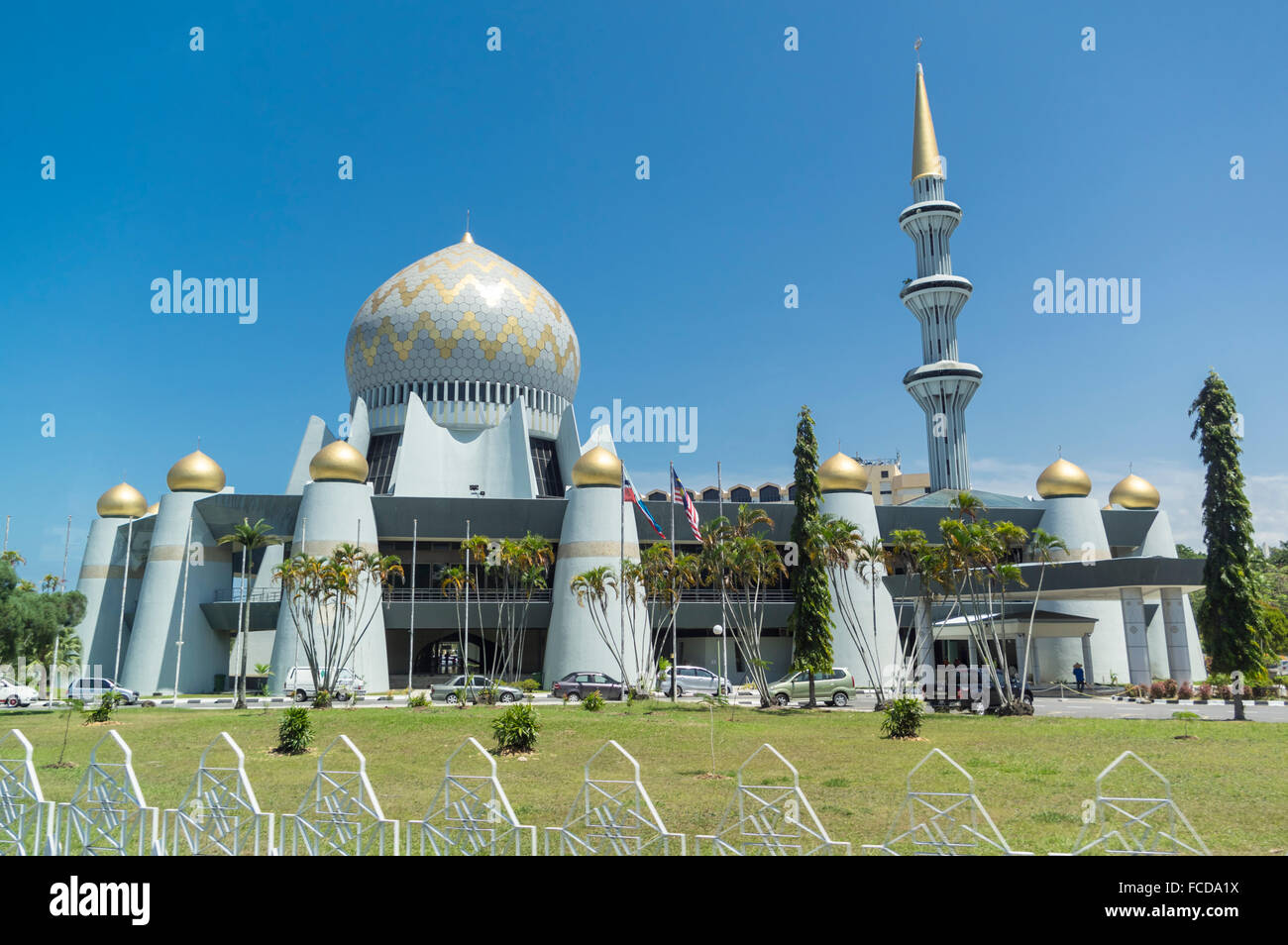 Masjid Negeri Sabah, der Sabah State Moschee in Kota Kinabalu, Malaysia. Stockfoto