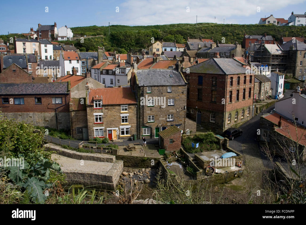 Dorfhäuser in Staithes Yorkshire Stockfoto