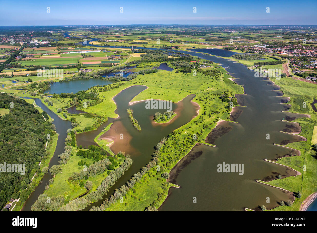 Niederlande, Rhenen, Natur Naturschutzgebiet De Blauwe Kamer. Luftbild Stockfoto