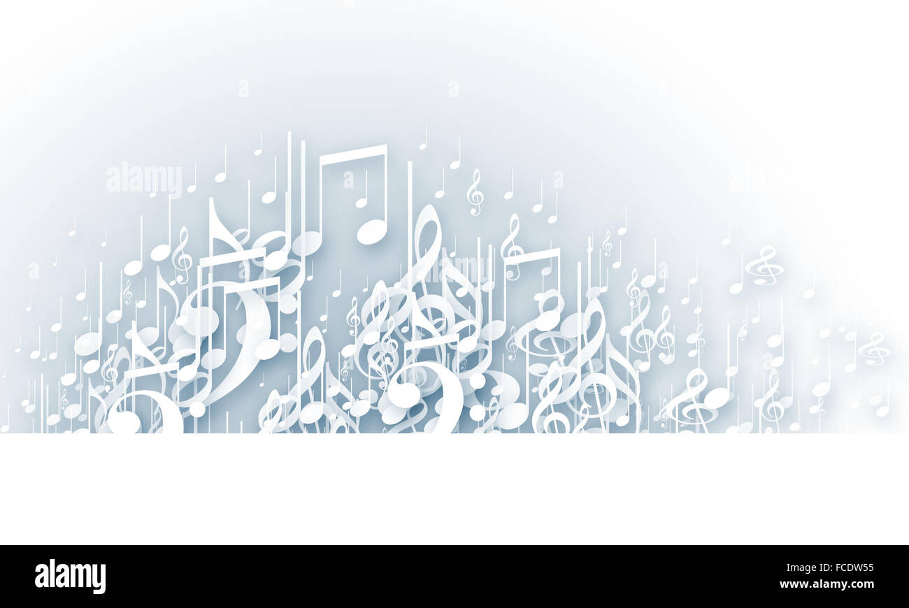 Konzeptionelle Hintergrundbild mit Musik Notenschlüssel und Noten Stockfoto